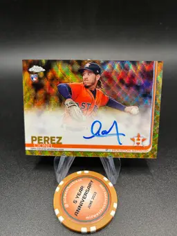 Cionel Perez Auto Gold #/50 2019 Topps Chrome Houston Astros