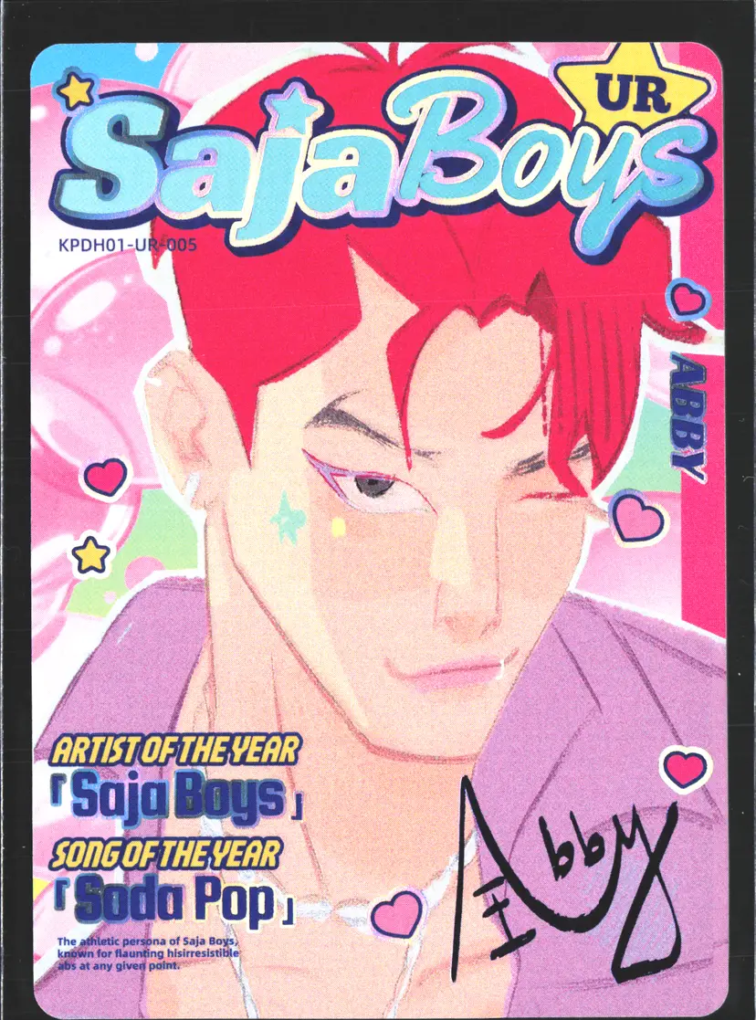 Abby Signature Saja Boys Soda Pop KPop Demon Hunters Trading Card UR-005