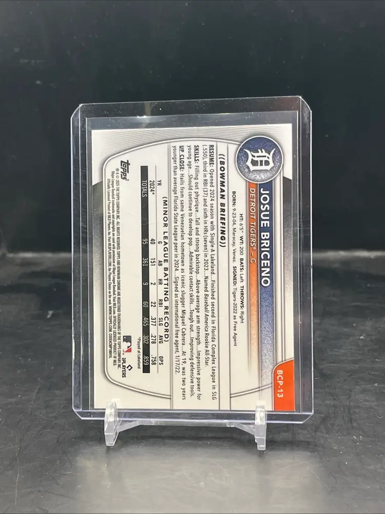 2025 Bowman Josie Briceno 1st Bowman Reptilian Detroit Tigers