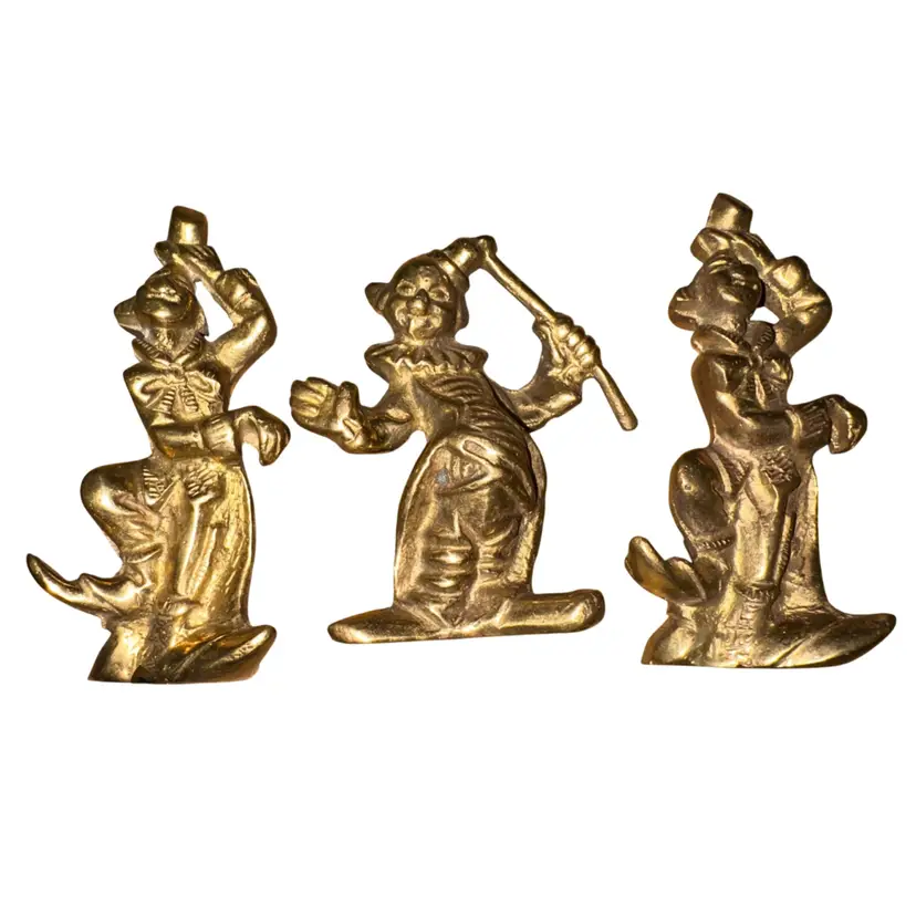Miniature Brass Clowns Set Of 3