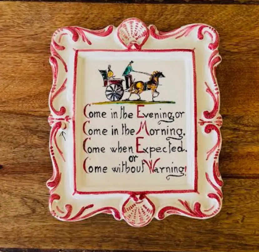 Decorative Italian Plate Hand-painted Horse and Buggy signed 1813