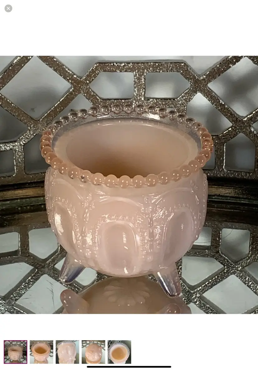 Degenhart Pink Gypsy Pot Toothpick Holder Glass Vintage