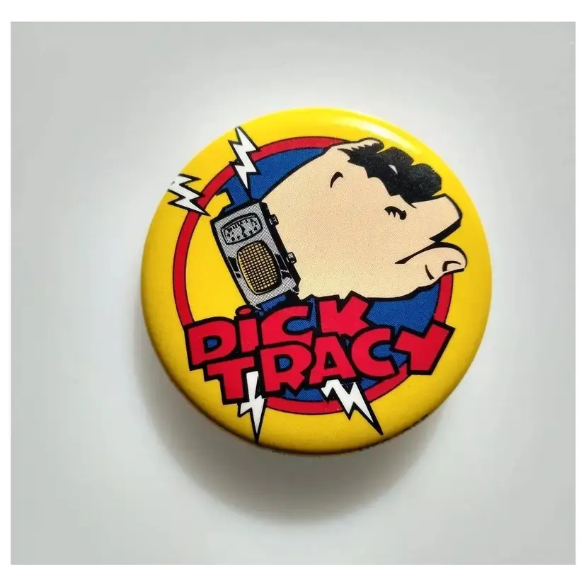 Dick Tracy Space Age Wristwatch Pinback Button Badge Disney Licensed Pin Orig.