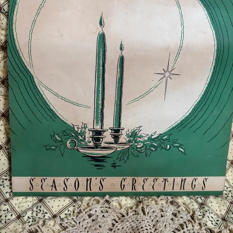 #8- 1954 Seasons Greetings Motel Thomasboro Urbana ILL Advertising Calendar Holiday Pics Fun