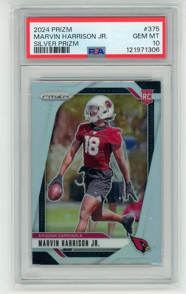🏈 MARVIN HARRISON JR. | 2024 Panini Prizm Silver Rookie | PSA 10 GEM MINT
