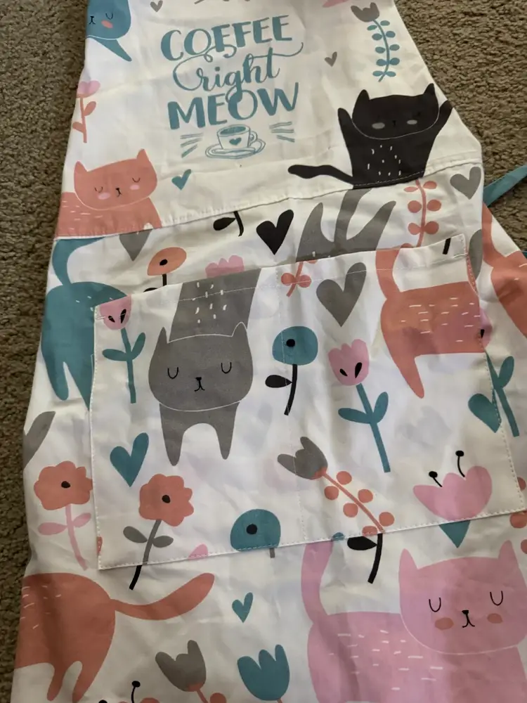 New Colorful Cat Print Apron with front pocket