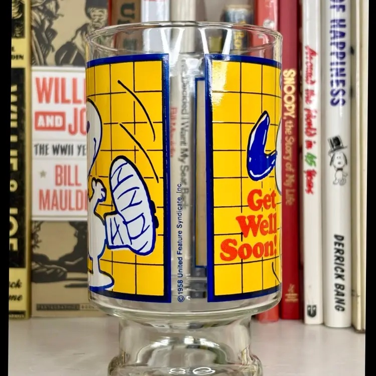 Snoopy Get Well Glass Vase