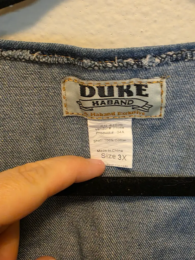 Duke Haband Mens Blue Jean Vest Sz 3X NWOT - READ Description For Measurements