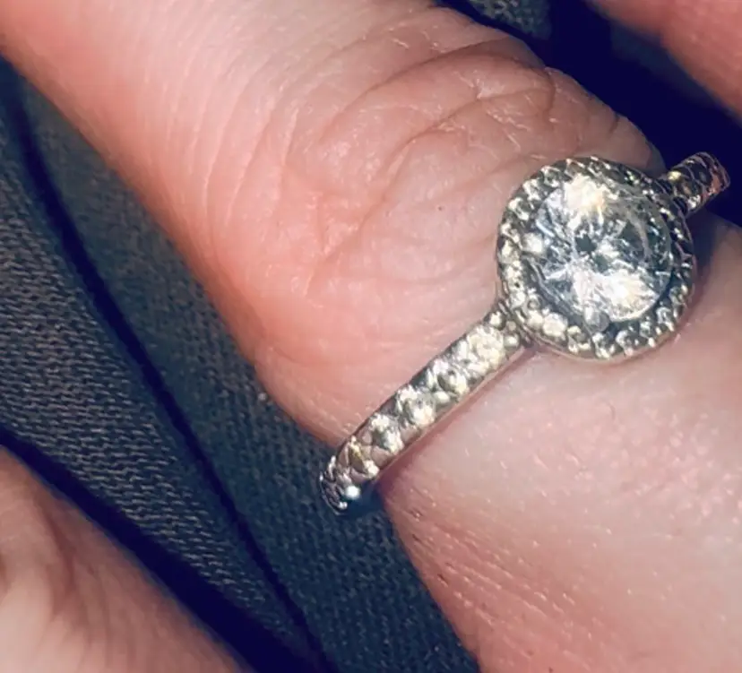 Pandora Solitaire Halo Eternity Ring CZ Sterling Silver