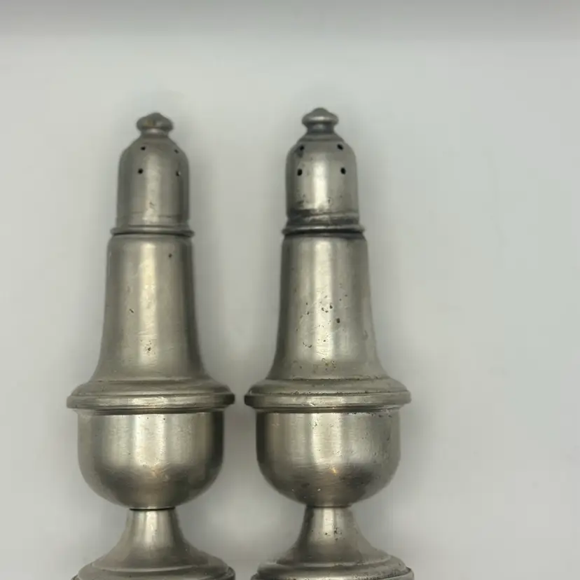 Weighted Pewter Salt And Pepper Shakers - Empire Silver Co. - Model 742 - 5”