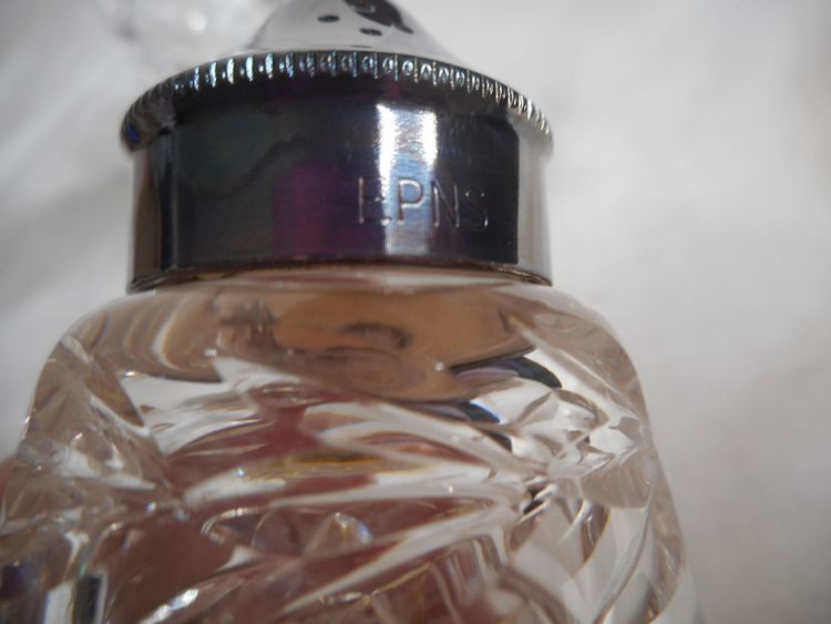 Vintage Waterford Glandore Crystal EPNS Silver Plate Salt & Pepper Shakers