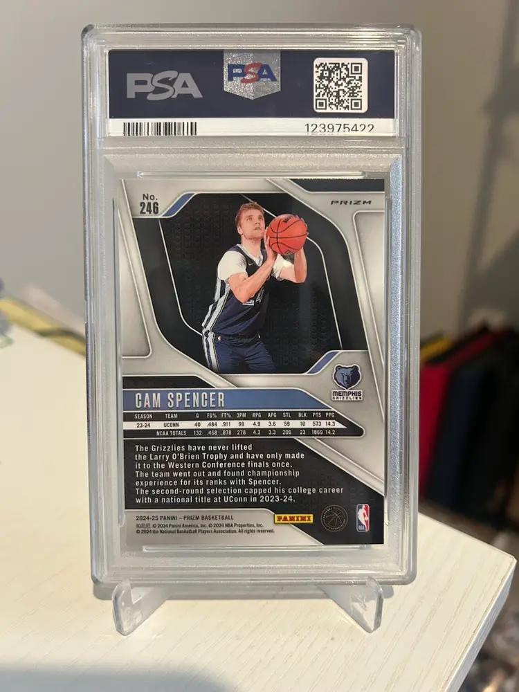 2024 Panini Prizm Cam Spencer Rookie Green Ice Prizm PSA 10 Card No. 246