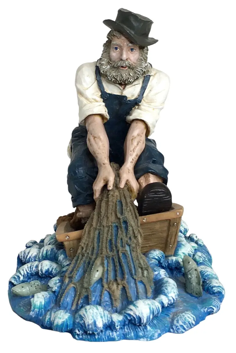 Old Salts Figure Pulling in the Catch 1998 Beachcombers Intl. Nautical 6 1/2"