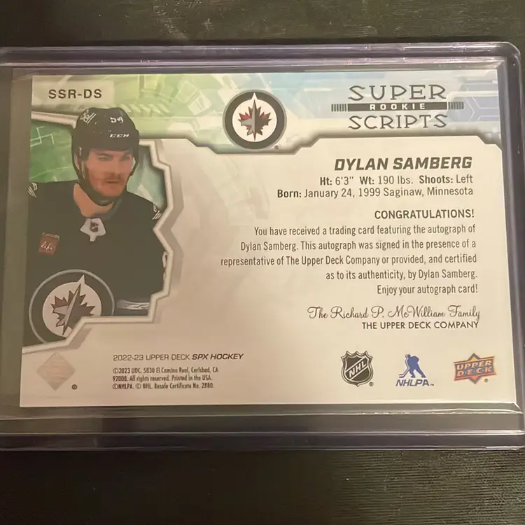 Dylan Samberg Rookie Super Scripts Auto