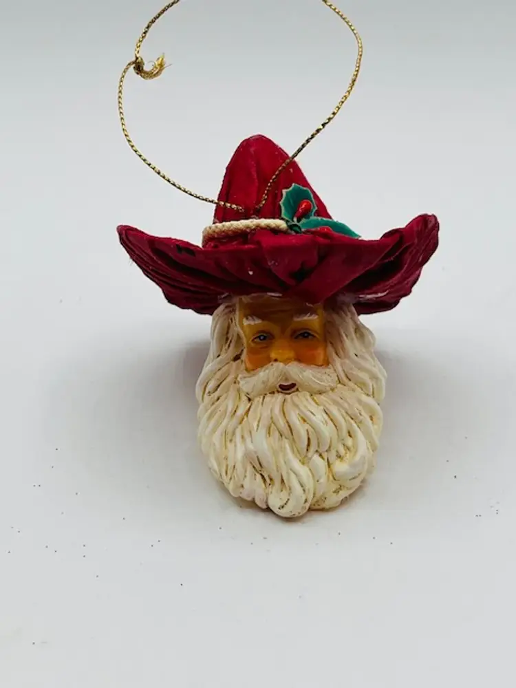 Vintage Santa Cowboy Blow Mold Ornament