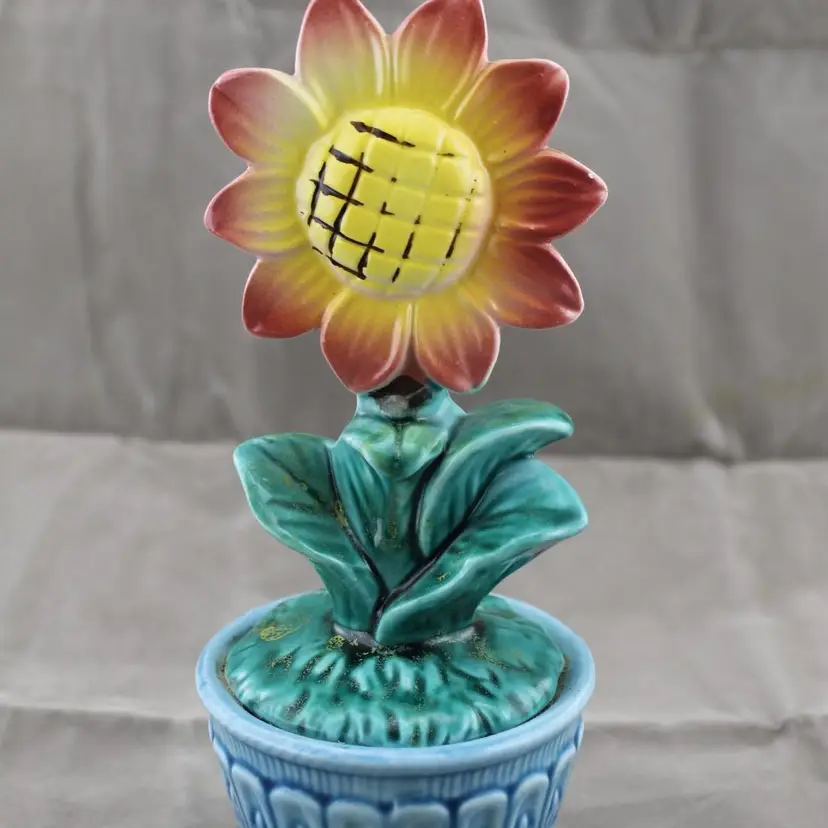 Vintage Arnart Creation Pottery Ceramic Flower in a Pot Bank Japan