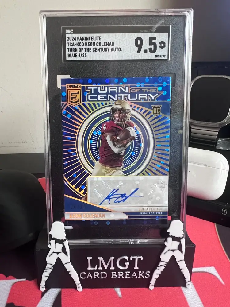 Keon Coleman /25 - 2024 Panini Donruss Elite - Turn of the Century BLUE SGC 9.5