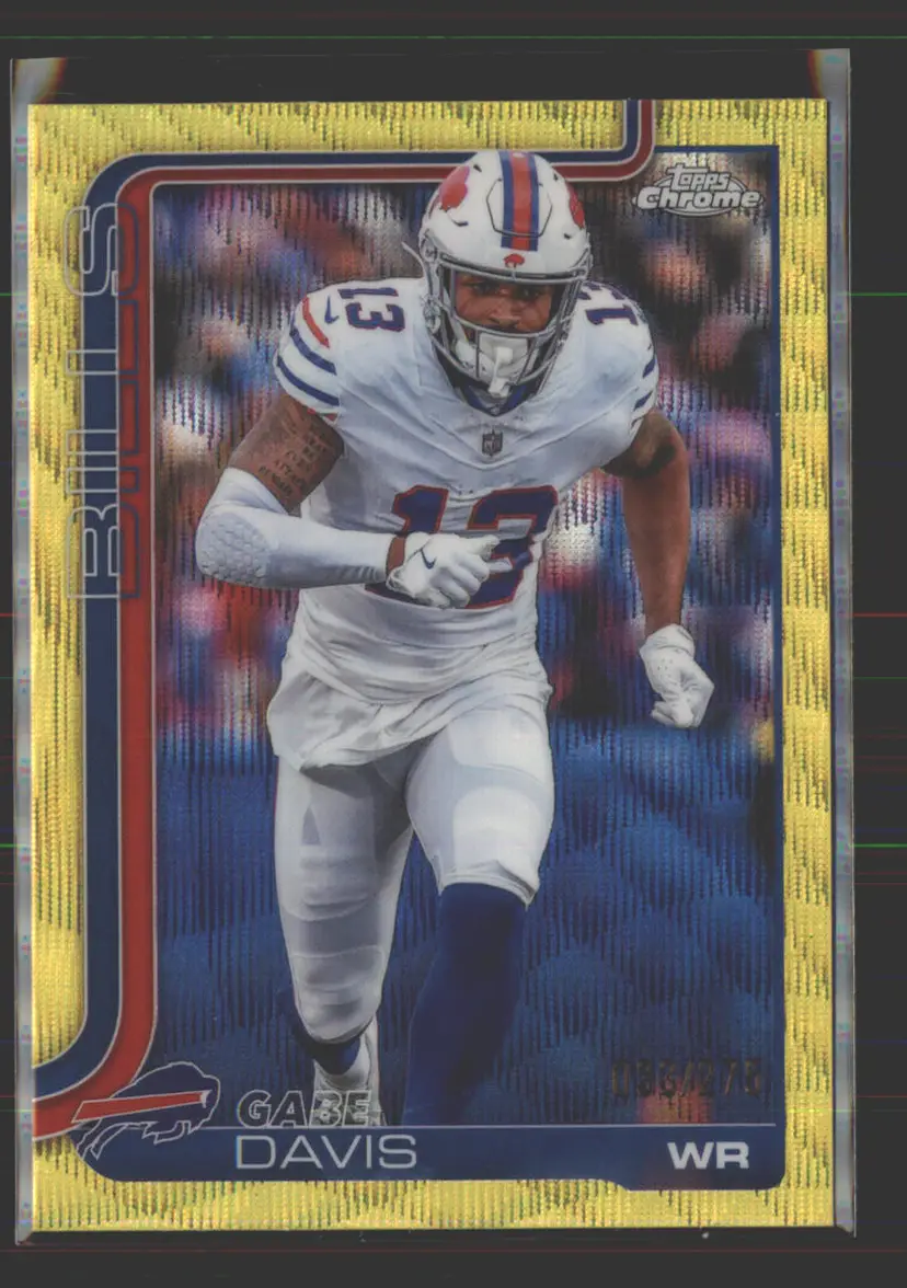 Gabe Davis #/275 2025 Topps Chrome Yellow RayWave Refractor #142 - (142) - Buffalo Bills