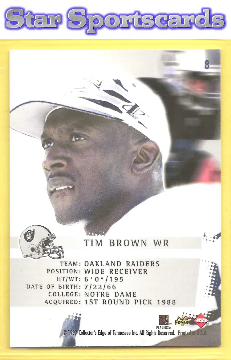 1997 Collector's Edge Extreme #8 Tim Brown Force Oakland Raiders