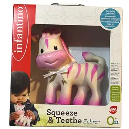 New Infantino Squeeze &teethe Zebra