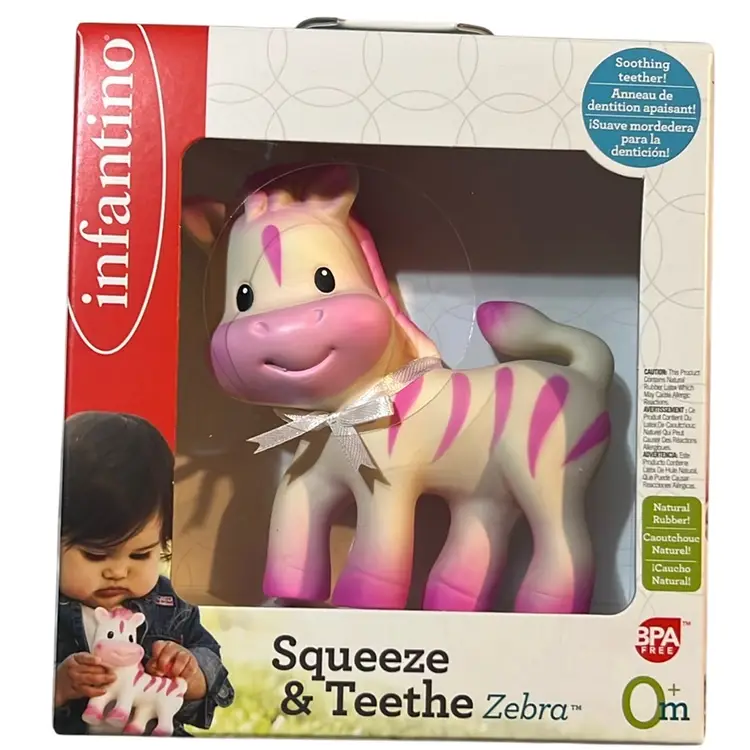 New Infantino Squeeze &teethe Zebra