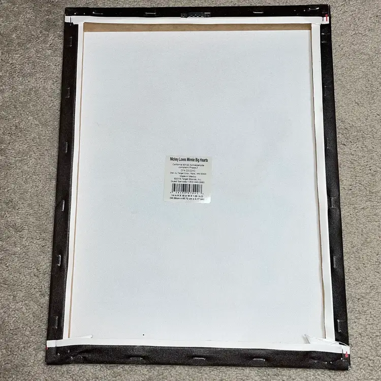 Artissimo Disney Mickey loves Minnie big Hearts Picture Print Canvas Wall Art