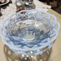 blue lace edge bowls
