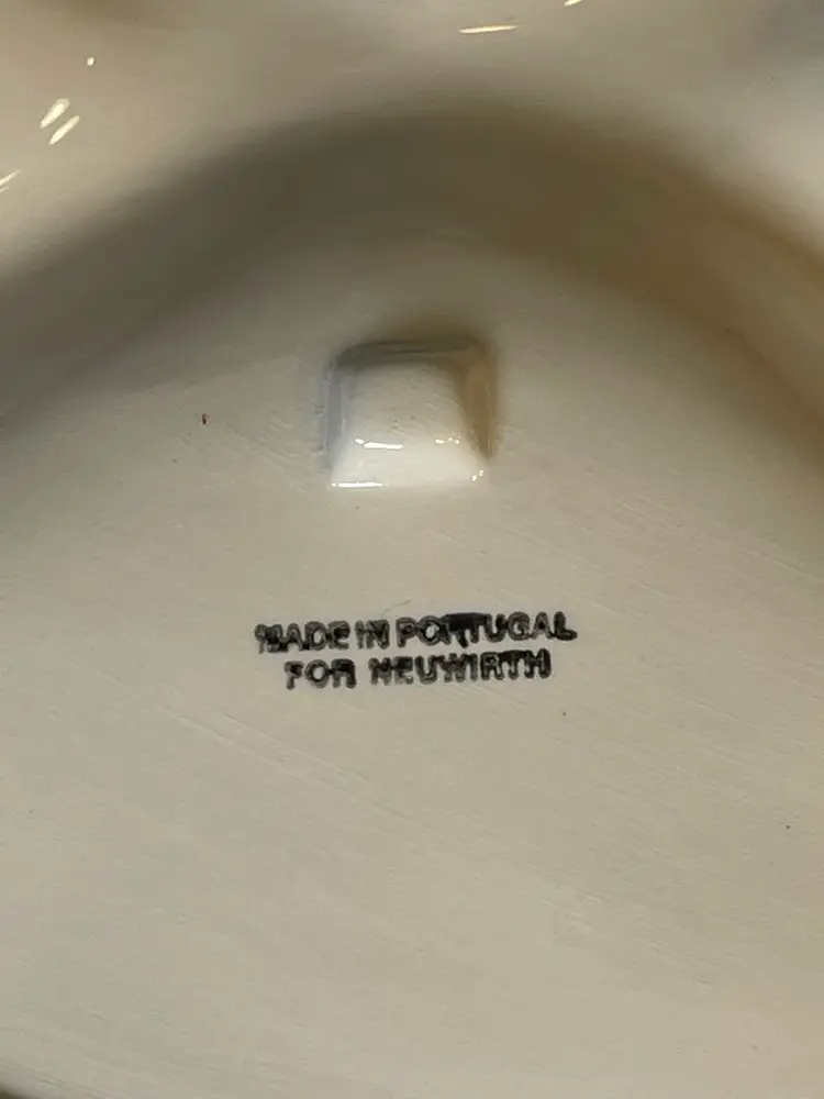 Vintage NEUWIRTH PORTUGAL Handpainted Strawberry Vine Divided Platter