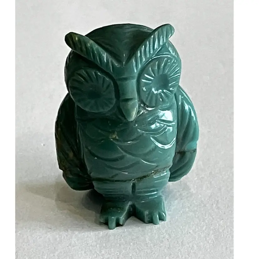 Vintage Hand Carved Stone Owl 1.5”