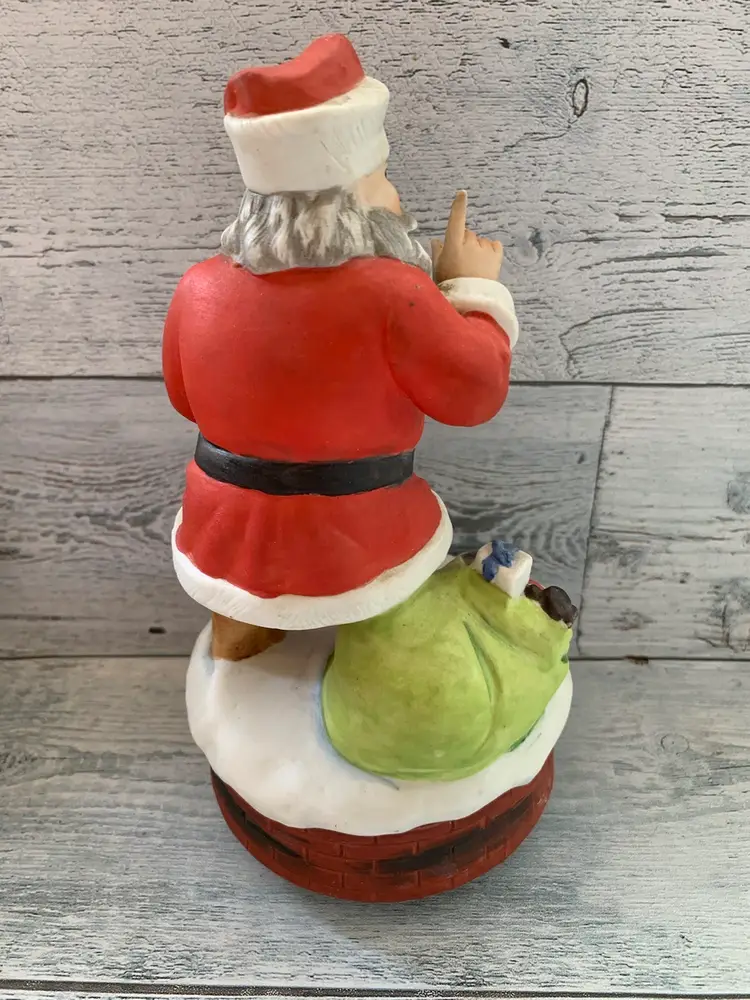 Christmas Santa Claus Musical Figurine Shushing Berman Anderson 1970’s Japan