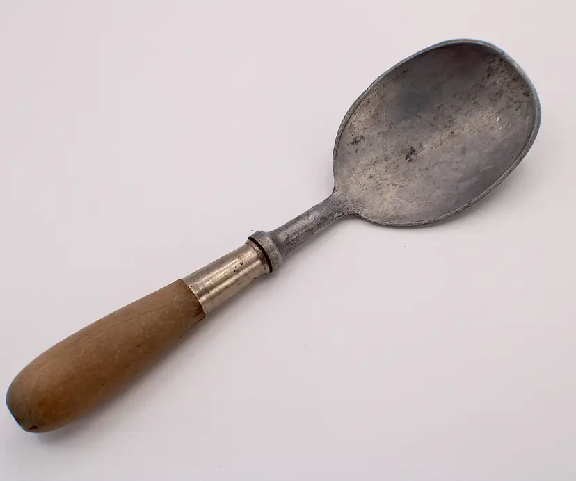 Ice Cream Parlor Scoop Spade Aluminum Old Fashioned Spoon Wood Handle Vtg