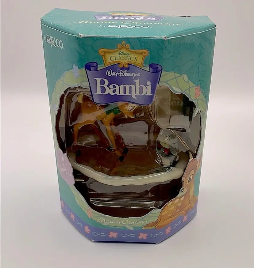 Disney, Bambi and Thumper Motion Christmas Ornament, By Enesco with Original Box! It Moves! Adorable!!
