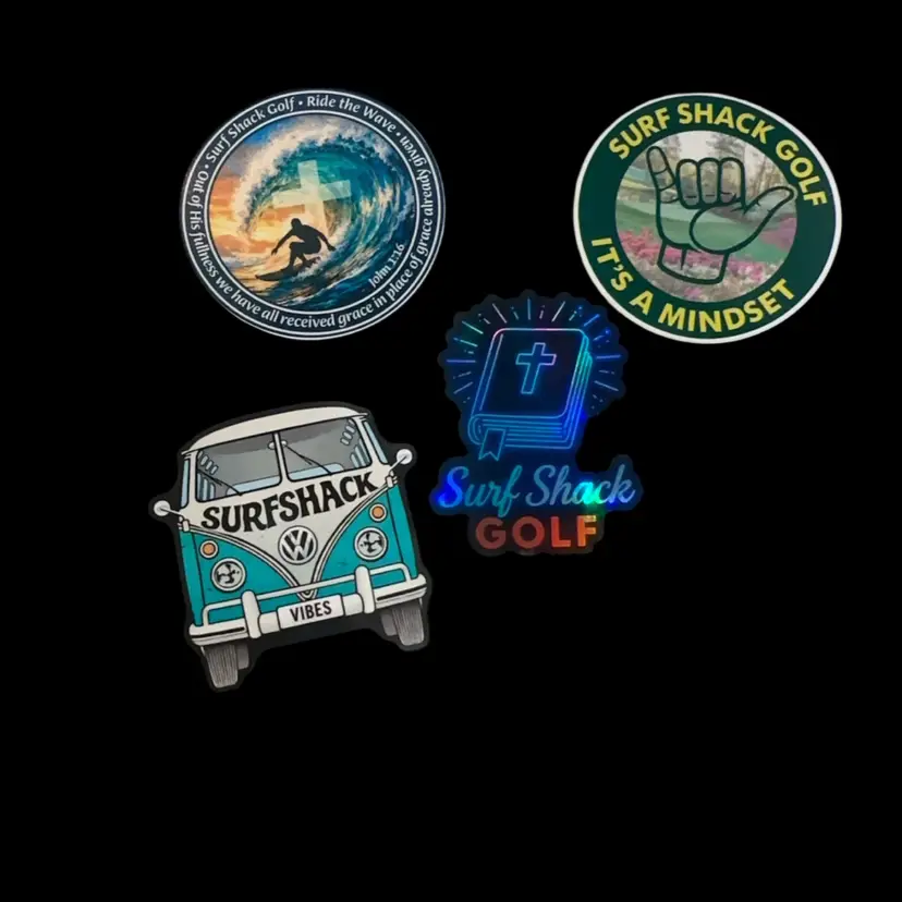 Surf Shack Golf Stickers