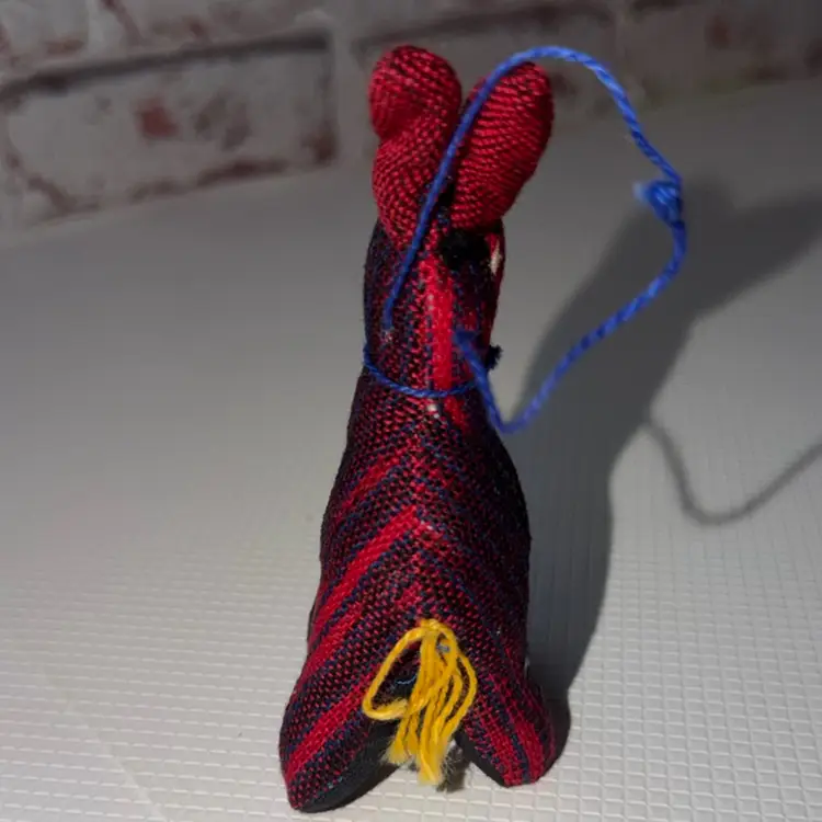 Guatemalan Textile Plush Animal Bunny Ornament