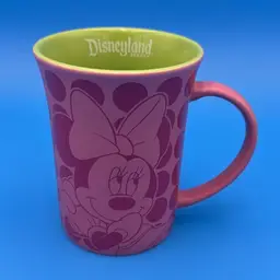 Disney Parks MINNIE MOUSE Large Pink Coffee Cup MUG Disneyland Resorts Polka Dot