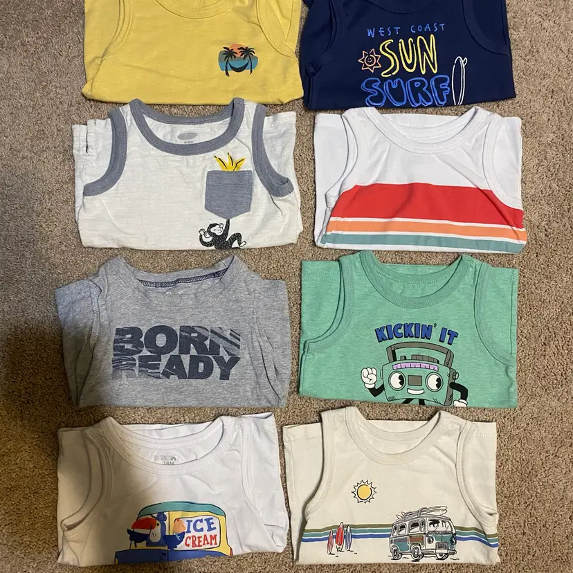 Boy's Size 18 Months 8-Piece Bundle of Tank Top Shirts - Mixed Brands