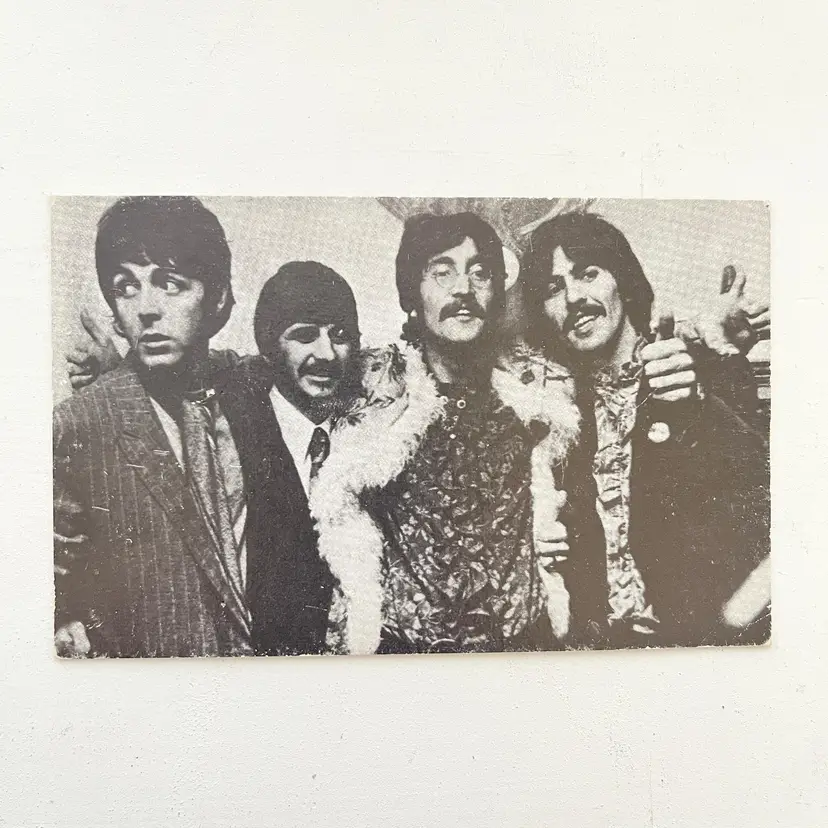 The Beatles Photo Card John Paul George & Ringo Vintage 1960s Music Memorabilia