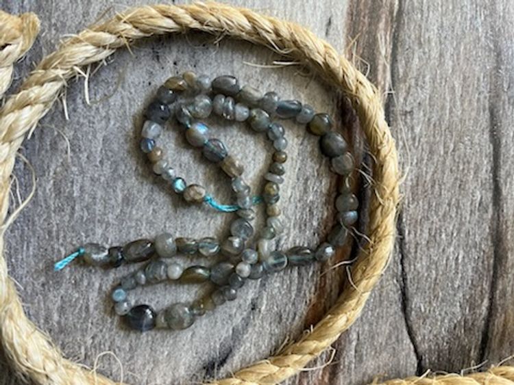 Labradorite Oval Strung Beads 13" string         #51