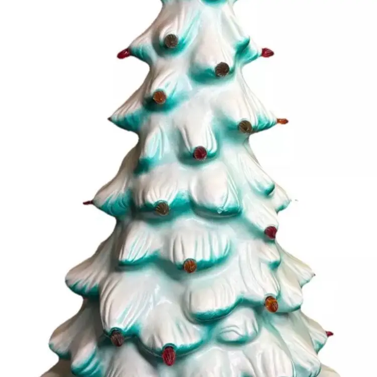 Vintage Union Products MCM Lighted Blow Mold Christmas Tree Color Pegs WORKS