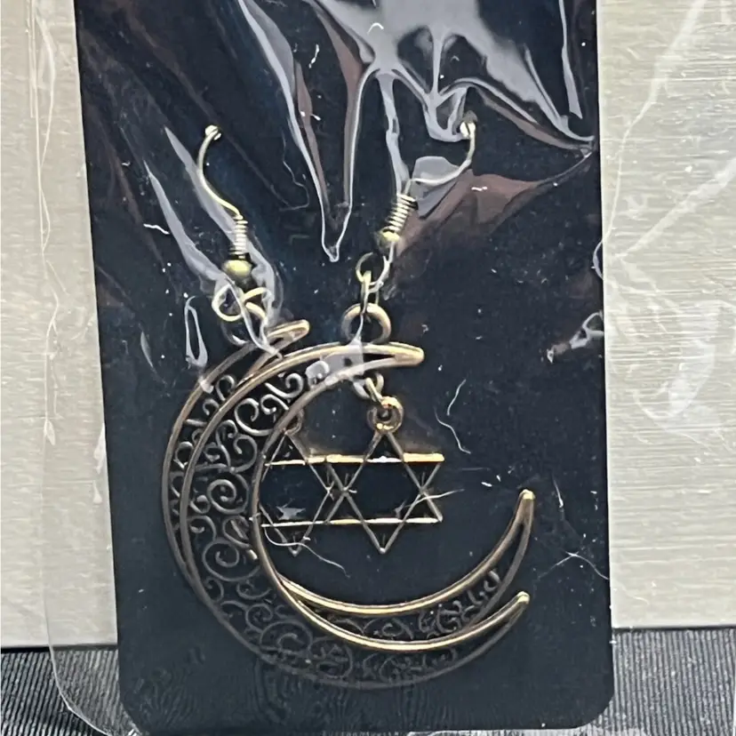 Moon And Star Metal Earrings Made By Me