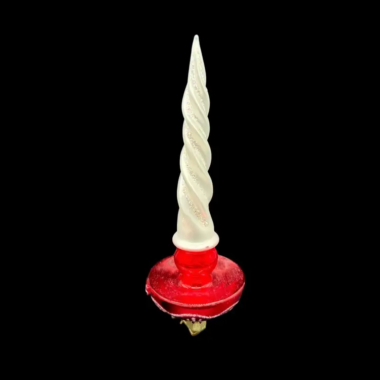 Trim a Home European Blown Glass Vintage Christmas Ornament Candlestick Clip On