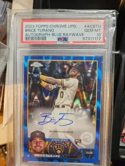 2023 Topps Chrome Bryce Turang Rookie Auto PSA 10 /150 Blue Ray Wave