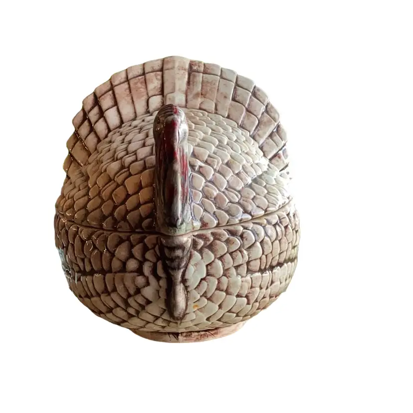 Vintage Handpainted Ceramic Turkey - Great For Cranberry Sauce - Signed JVS