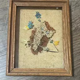 Vintage Quilling Handmade Owl On A Branch Paper Art