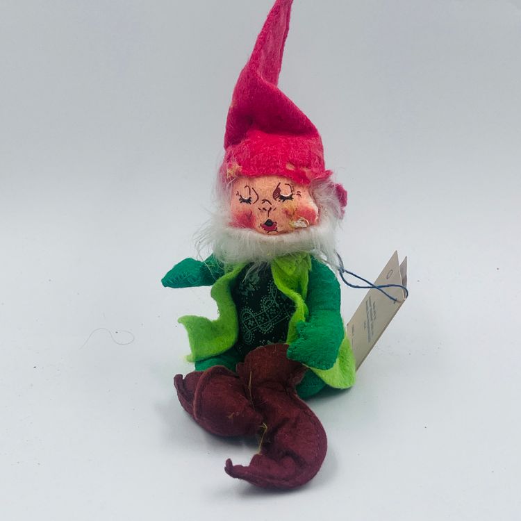 1991 Annalee Elf Doll - Felt & Wire Posable Elf with Tag