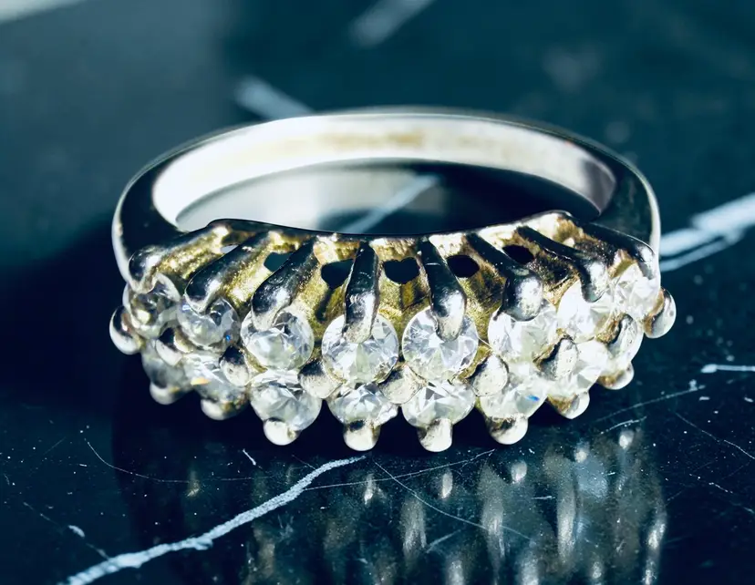 Sterling Silver CZ Ring- Size 8.75