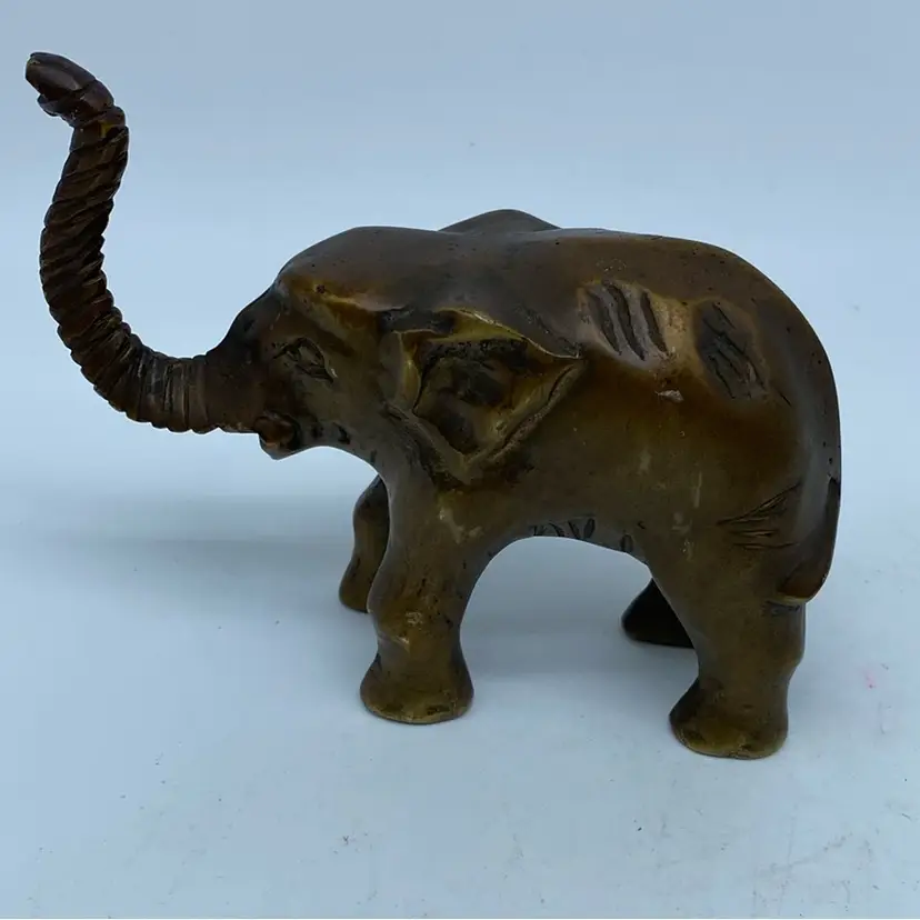 #3516 Old Brass Elephant India 5.5 “ x 5”
