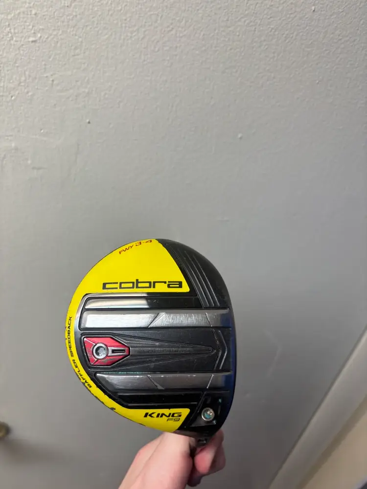 Cobra King F9 Speedback Black Yellow 14.5° 3-4 Fairway Wood Stiff WheadCover