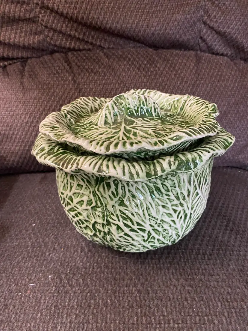 Ceramic Head Of Lettuce Cookie Jar