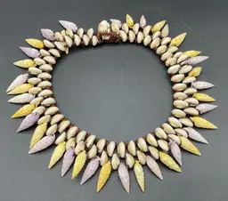 Shell Necklace With Cowrie & Conical Shells 17" Diameter Coastal Beach Surfer
